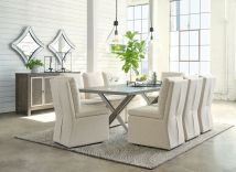 Ashley Furniture D766/25/02(8) Krystanza - 9 Pc. - Dining Room Table, 8 Oatmeal Side Chairs - Weathered Gray