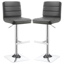 CoasterEveryday 120696 Bianca - Upholstered Adjustable Bar Stool (Set of 2) - Gray