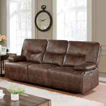 Furniture of America CM6228BR-SF Chantoise - Power Motion Sofa - Brown