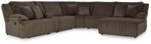 Ashley Furniture 92705S1 Ashley Furniture 92705S1 Top Tier - 6-Piece Reclining Sectional With Raf Press Back Chaise - Chocolate