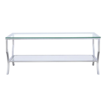 CoasterEssence 720338 Saide - Rectangular Glass Top Coffee Table - Chrome