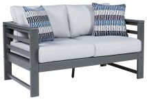 Signature Design by Ashley® P417-835 Amora - Charcoal Gray - Loveseat W/Cushion