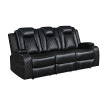 New Classic U1769V-30-BLK Orion II - Sofa With Dual Recliner - Black