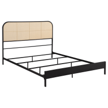 Coaster Fine Furniture 360351Q Amherst - Radio Weave Rattan Metal Queen Bed - Black
