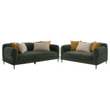 Coaster Fine Furniture 509131-S2 Jade - 2 Piece Chenille Upholstered Sofa Set - Green