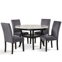 New Classic 41-400-GYRD4C New Classic 41-400-GYRD4C Celeste - Round Dining Table With 4 Chairs - Black / Gray