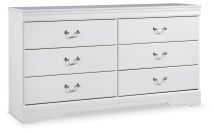 Ashley Furniture B129-31 Anarasia - Six Drawer Dresser - White