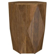 Coaster Fine Furniture 724187 Zalika - Hexagonal Solid Mango Wood End Table - Natural