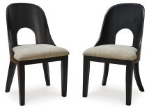 Ashley Furniture D821-01 Rowanbeck - Dining Upholstered Side Chair (Set of 2) - Gray / Black