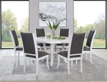 Coaster Fine Furniture 109330-S7 Judd - 7 Piece Round Wood Dining Table Set - Pearl White