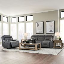 Liberty Furniture 7019BG-UPH-SOREC Liberty Furniture 7019BG-UPH-SOREC Chapman - Sofa & Recliner - Aline Blue Gray