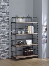 ACME 92192 Jodie - Bookshelf - Rustic Oak & Antique Black