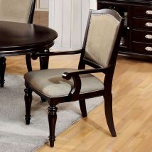 Furniture of America CM3970AC-2PK Harrington - Arm Chair (Set of 2) - Dark Walnut / Tan
