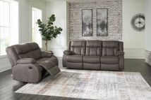 Ashley Furniture 68804/88/86 Ashley Furniture 68804/88/86 First Base - 2 Pc. - Reclining Sofa, Reclining Loveseat - Gunmetal