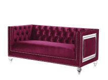 ACME LV01401 Heibero - Loveseat - Burgundy Velvet