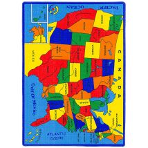 Furniture of America RG5114 Abbey - Area Rug - US Map