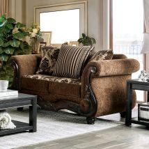 Furniture of America SM6430-LV Tilde - Loveseat - Brown / Dark Walnut