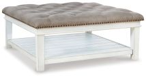 Ashley Furniture T937-21 Kanwyn - Uph Ottoman Cocktail Table - Whitewash