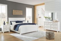 Ashley Furniture B680/31/36/56/58/94 Ashley Furniture B680/31/36/56/58/94 Fortman - 5 Pc. - Dresser, Mirror, California King Panel Bed - White