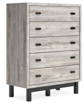 Signature Design by Ashley® B1036-345 Vessalli - Black / Gray - Five Drawer Wide Chest
