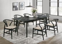 Coaster Fine Furniture 121251-S7 Crestmont - 7 Piece Extension Leaf Dining Table Set - Black