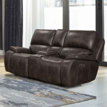 New Classic U093-25P2-CHG New Classic U093-25P2-CHG Brookings - Console Loveseat With Power Headrest & Footrest - Charcoal Gray