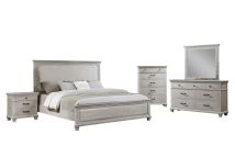 New Classic 00-B3941-35C New Classic 00-B3941-35C Silver Sands - 5/0 Queen 5 Piece Bedroom Set (Bed, Dresser, Mirror, Chest, Nightstand) - Gray