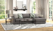 Jackson 5045/63/76-28 Jackson 5045/63/76-28 Minori - Italian Leather 2 Piece Sofa / Chaise With RSF Chaise - Steel