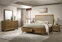 New Classic 00-B1424-25N New Classic 00-B1424-25N Talcott - 6/0 Western King 5 Piece Bedroom Set (Bed & Dresser & Mirror & 2 Nightstands) - Light Brown