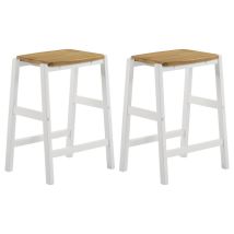 Coaster Fine Furniture 122247 Edgeworth - Wood Backless Counter Stool (Set of 2) - White