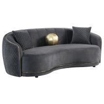 CoasterEveryday 504844 Brookside - Velvet Upholstered Curved Sofa - Dark Gray
