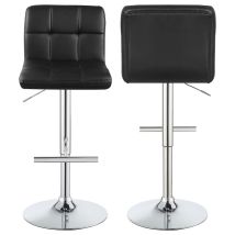 CoasterEveryday 102554 Lenny - Upholstered Adjustable Bar Stool (Set of 2) - Black