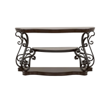 CoasterEssence 702449 Laney - Scrollwork Entryway Sofa Console Table - Deep Merlot