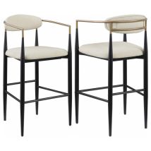 Coaster Fine Furniture 121187 Tina - Fabric Upholstered Bar Chair (Set of 2) - Beige
