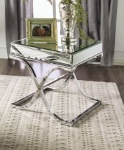 Furniture of America CM4230CRM-E Sundance - End Table - Pearl Silver
