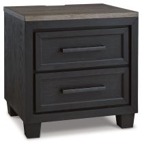 Signature Design by Ashley® B989-92 Foyland - Black / Brown - Two Drawer Night Stand