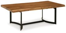 Signature Design by Ashley® T872-1 Fortmaine - Brown / Black - Rectangular Cocktail Table