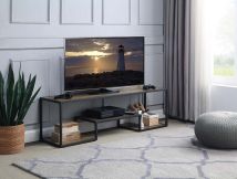 ACME LV00888 Idella - TV Stand - Rustic Oak & Black Finish