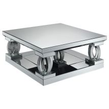 CoasterElevations 722518 Amalia - Square Mirrored Acrylic Crystal Coffee Table - Silver