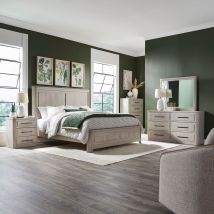 Liberty Furniture 522-BR-KPBDMCN Liberty Furniture 522-BR-KPBDMCN Modern Play - 5 Piece Bedroom Set (King Panel Bed, Dresser & Mirror, Chest, Night Stand) - Natural White