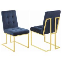 CoasterElevations 192493 Cisco - Velvet Upholstered Dining Side Chair (Set of 2) - Gold