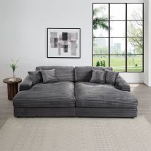 ACME LV03690 Hilde - Double Chaise With 2 Pillows - Dark Gray