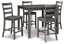 Ashley Furniture D383-223 Bridson - Square Counter TBL Set (Set of 5) - Gray