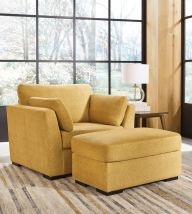 Ashley Furniture 67506/23/14 Keerwick - 2 Pc. - Chair And A Half, Ottoman - Sunflower