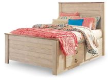 Ashley Furniture B267B22 Ashley Furniture B267B22 Willowton - Full Panel Bed With 2 Storage Drawers - Whitewash