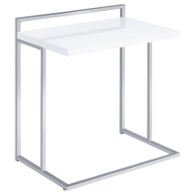 CoasterEveryday 936118 Dani - Rectangular C-Shaped Sofa Side Table - White High Gloss