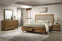 New Classic 00-B1424-34N New Classic 00-B1424-34N Talcott - 5/0 Queen 4 Piece Bedroom Set (Bed & Dresser & Mirror & Nightstand) - Light Brown