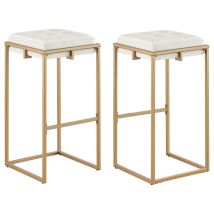 CoasterEveryday 183646 Nadia - Upholstered Backless Bar Stool (Set of 2) - Beige