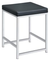 CoasterEssence 935924 Afshan - Upholstered Square Padded Vanity Stool - Chrome