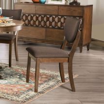 Furniture of America FOA3787SC-2PK Marina - Side Chair (Set of 2) - Walnut / Dark Chocolate